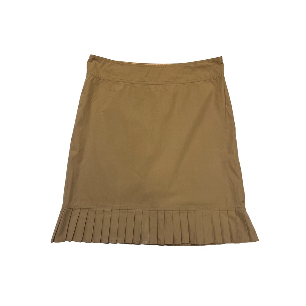 Nautica Tan Khaki Pleated Hem Euro Summer Preppy Tennis Golf Mini Skirt Size 10